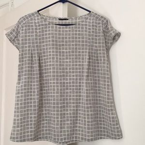 Uniqlo blouse windowpane, square, geometric print